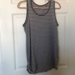 Motherhood Maternity gray/white striped tank